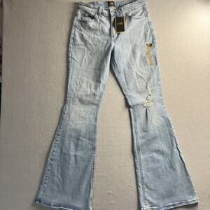 Lee Legendary Flare Leg Mid Rise Jeans Womens‎ 10 Long Distressed Trendy